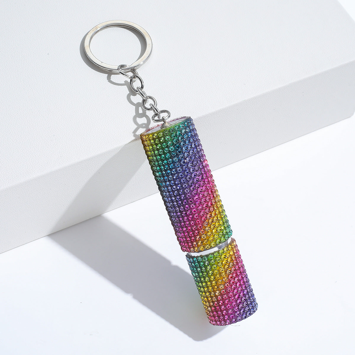 Wholesale Colorful Leopard Print Rhinestone Perfume Bottle Portable Multifunctional Keychain